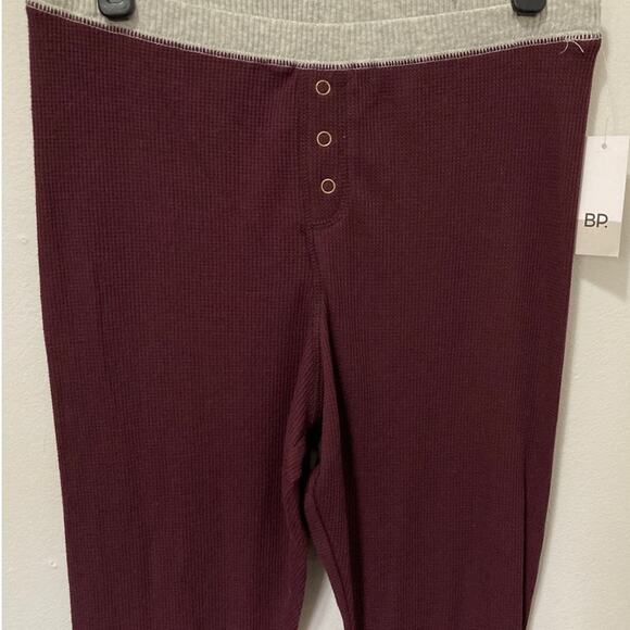 BP. Thermal Leggings size M NWT New Long John Style Burgundy Gray trim - Picture 4 of 10